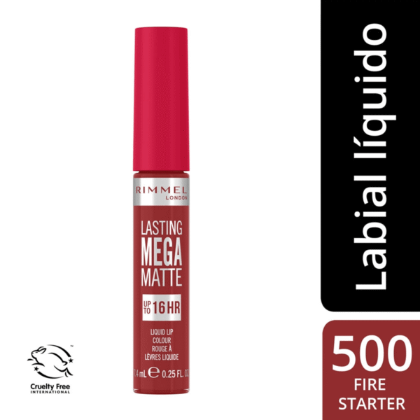Rimmel Lasting Mega Matte Liquid Lip Color 500 Fire Starter